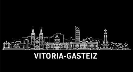 Fototapeta premium Vitoria-Gasteiz Spain Cityscape Line Art