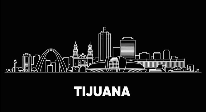 Tijuana Skyline Mexico Cityscape.