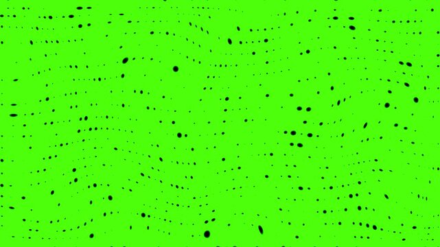 Hi tech motion graphic background, flickering dots on green screen