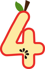 Apple Pattern Number 4 (Four) Illustration
