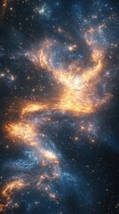 Obraz premium Vibrant Galactic Nebula with Star Clusters and Cosmic Dust