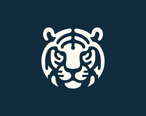 Tiger head silhouette logo for modern branding