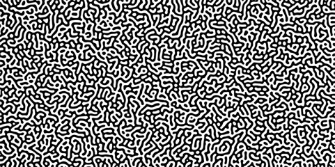 260Turing reaction diffusion monochrome seamless pattern with chaotic motion .Linear design with biological shapes. Organic lines in memphis. abstract turing organic wallpaper background .	