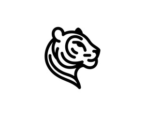Tiger head logo vector in bold style