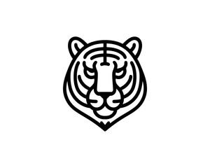 Stylish tiger head logo design for branding
