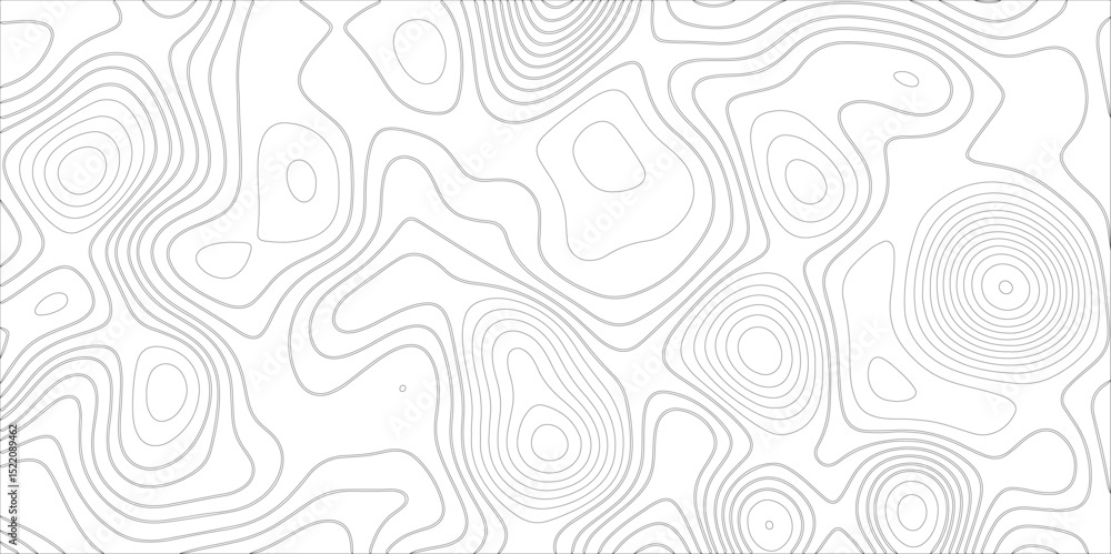 Aufkleber Ocean topographic line map with curvy wave isolines vector illustration. Abstract topographic contours map background, Vector contour topographic map. Cartography texture abstract banner use.	