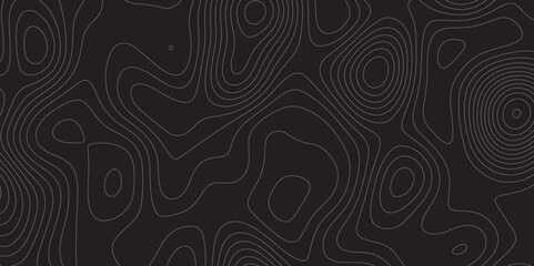 Abstract white on black background Topographic line map pattern. Contour elevation topographic and textured Background Modern design with black background with topographic wavy patted.	
