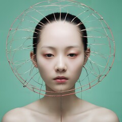 Avant-garde Wire Headpiece Portrait