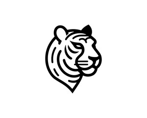 tiger head logo in vector black
