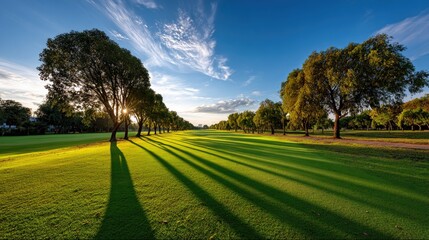 Obraz premium Golden hour golf course scene