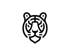 tiger head icon in clean vector