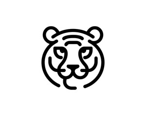 Minimal tiger head drawing for logo use