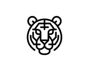 Elegant tiger head logo icon in vector
