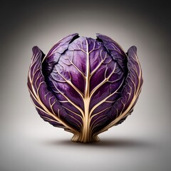 Stunning Purple Cabbage Sculpture with Intricate Leaf Patterns