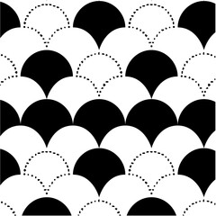 シームレスな日本の和柄伝統柄-青海波