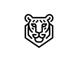 Tiger head icon in sharp line vector