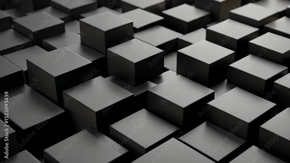 Poster abstract arrangement of black cubes creating a visually striking background, abstract background of 