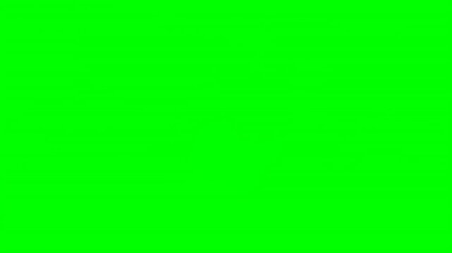 Animation Movie tickets on green background (Chroma key). 4k 60 fps