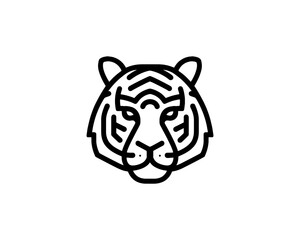 Black and white tiger head vector icon