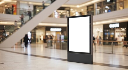 Indoor advertising display mockup at shopping center for marketing and promotional campaigns use case on transparent background