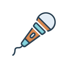 Color illustration icon for mike