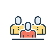 Color illustration icon for people