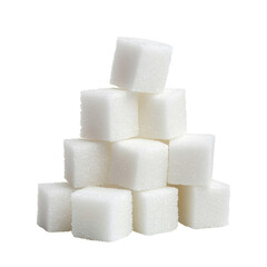 Pyramid of white sugar cubes stacked neatly, showcasing their crystalline texture and bright appearance, evokes sense of sweetness and simplicity