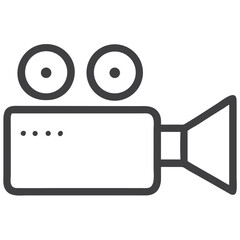 Video Camera Symbol Icon for Multimedia Websites, Filmmaking Apps and Content Creation Platforms - Digital Production Tool Symbol
