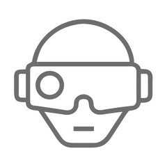 Virtual Reality Headset Icon for Gaming Platforms, Immersive Technology Blogs and AR/VR Application Development - Digital Experience Symbol