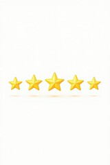 Five golden stars rating review graphic