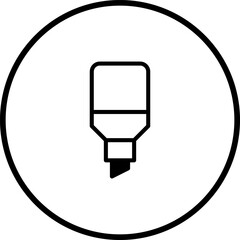 Minimalist marker icon in a circle isolated on white background illustration