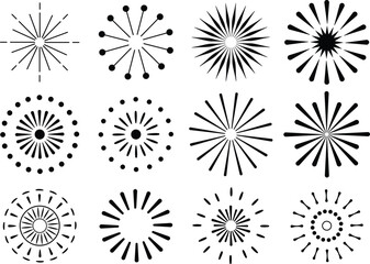 Obraz premium Collection of black and white decorative geometric design elements for creative graphic design projects