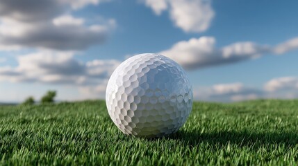 Fototapeta premium Golf ball on green grass