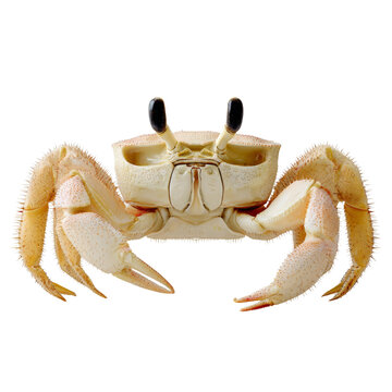 Isolated ghost crab crustacean on a pristine white background showcase