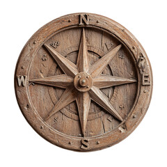 Rustic Wooden Compass Rose Decorative Navigation Symbol