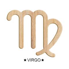 The 1 of 12 zodiac symbols have brown wood texture.