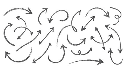 Obraz premium Arrow vector. Hand drawn line icon set. Brush curve doodle arrow. Sketch up down marker, crayon, black stroke background. Vector line scribble.arrow, vignetting, curve, direction, doodle, down,