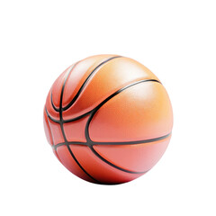 Realistic Basketball on Isolated Background with Textured Surface