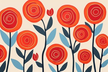 Roses pattern art cartoon.