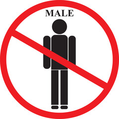 A sign indicating that men are prohibited from entering and staying