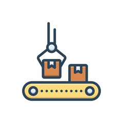 Color illustration icon for conveyor