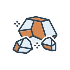 Color illustration icon for iron ore