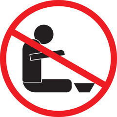A sign stating that begging is strictly prohibited.