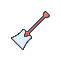 Color illustration icon for shovel