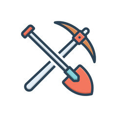 Color illustration icon for tools