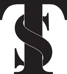 vector illustration of a T and S logo design