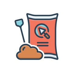 Color illustration icon for cement