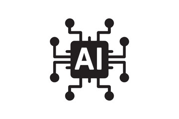 Machine Logic Core icon silhouette vector with white background