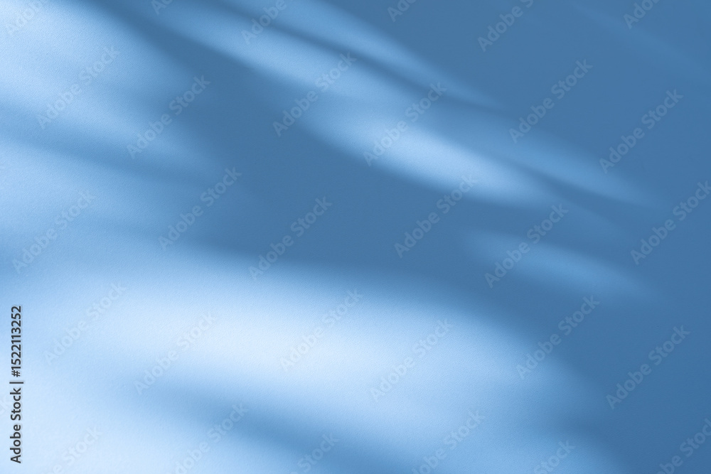 Leinwandbilder Wall interior background, studio and backdrops show products. with soft light shadow from window color blue and white. background for text insertion and presentation of product	
