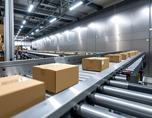 Efficient Automated Packing Line with Boxes in Motion in an Industrial Setting